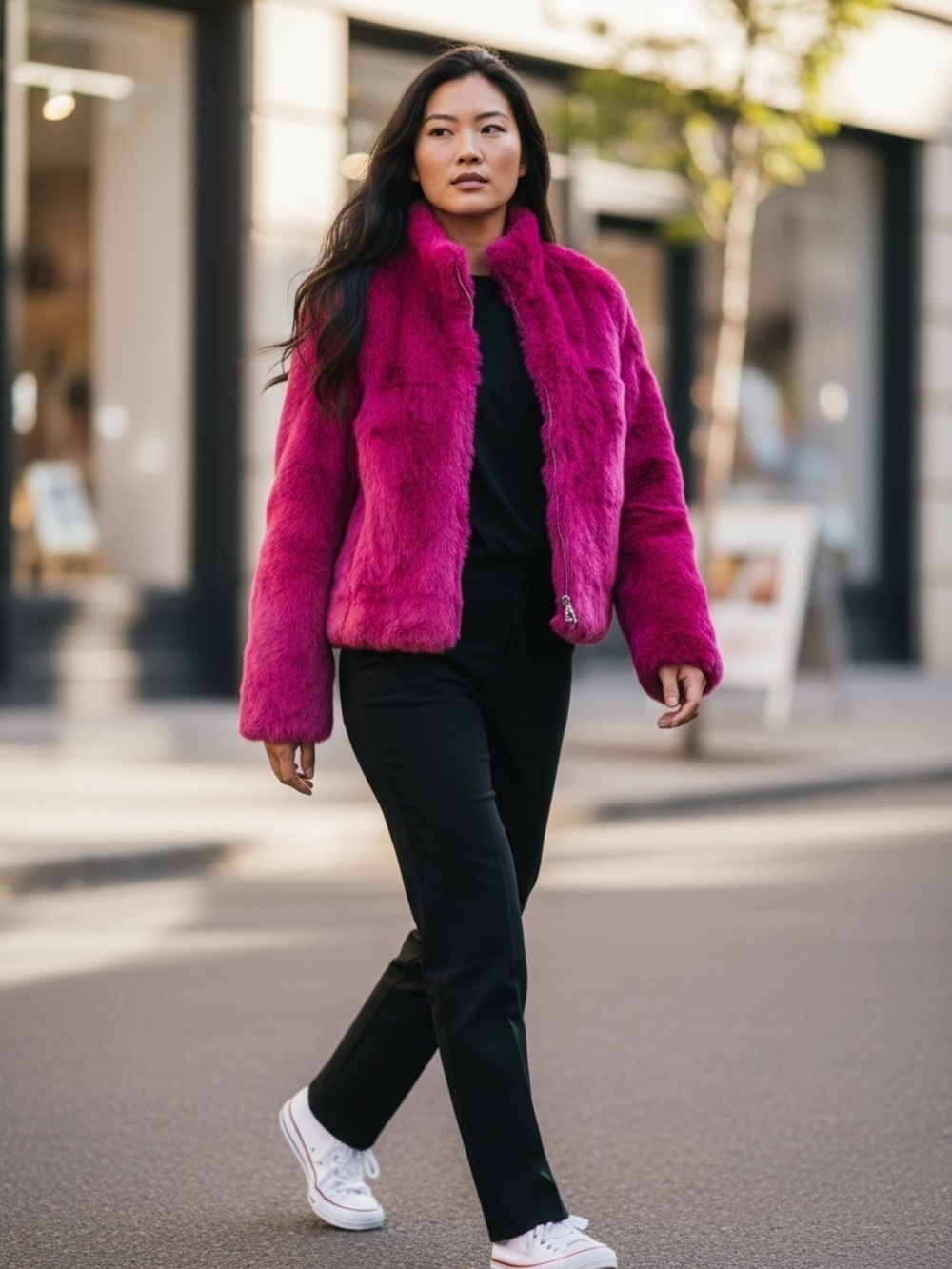 Wilsons Leather Maxima Genuine Fur Reversible Hot Pink Jacket XL Y2K Barbiecore